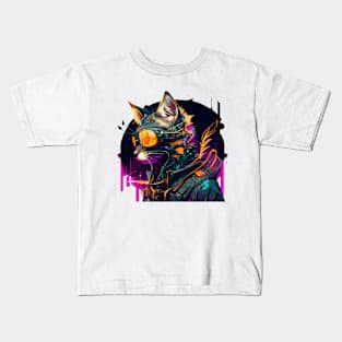 Cyberpunk Cool Cat Kids T-Shirt